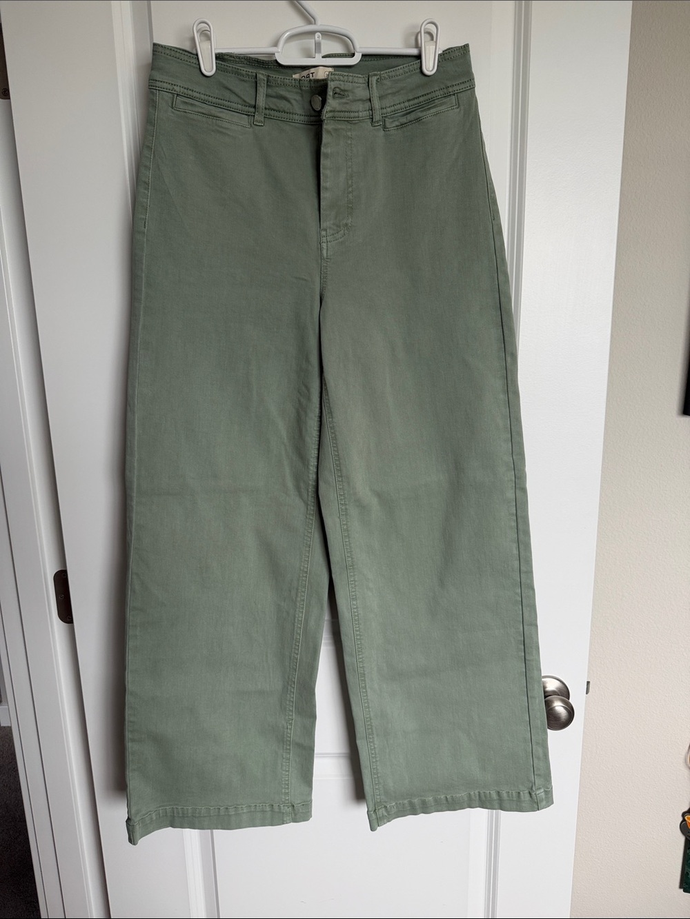Oat Olive Green Wide-Leg Pants